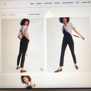 Madewell xs skinny overalls black wash